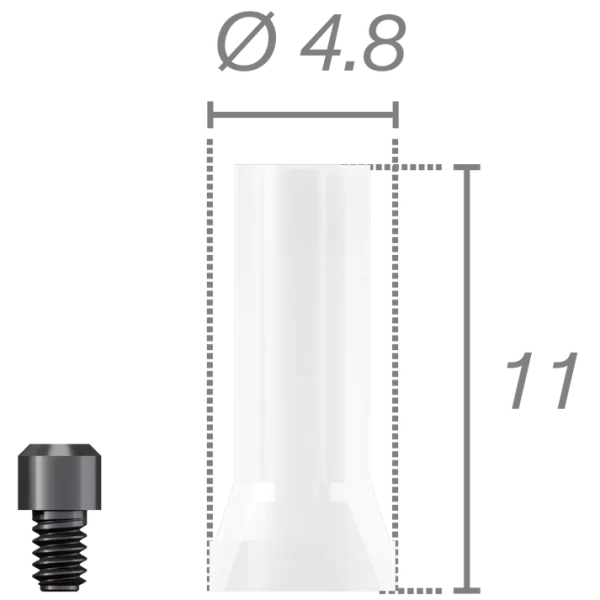 Rotational castable screed + screw for Tetra abutment