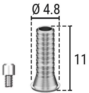 Temporary abutment + screw for Tetra abutment