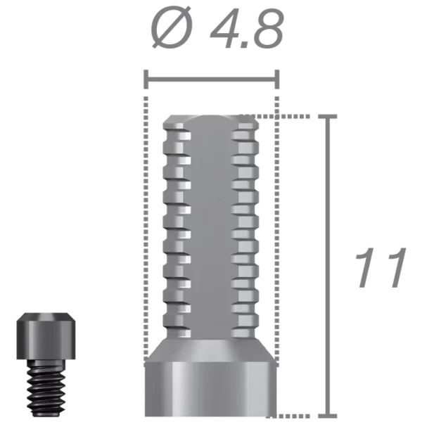 Temporary pillar + Conocta pillar screw